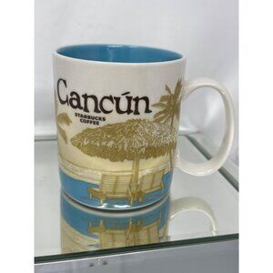 Starbucks Cancun Collector Mug 16 oz Scenic Mexico Series w/ Blue Interior